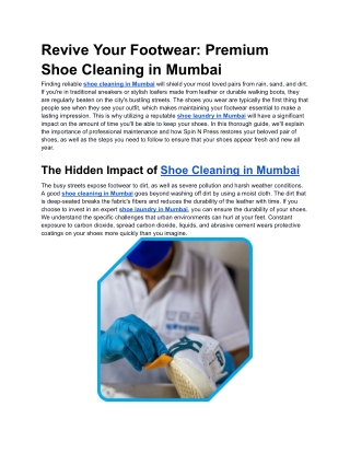 Revive Your Footwear_ Premium Shoe Cleaning in Mumbai