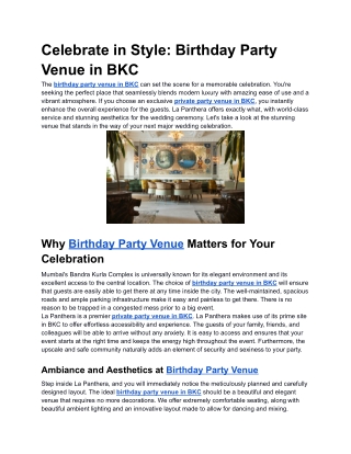 Celebrate in Style_ Birthday Party Venue in BKC