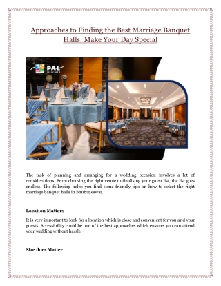 Approaches to Finding the Best Marriage Banquet Halls: Make Your Day Special