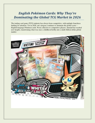 English Pokémon Cards: Why They’re Dominating the Global TCG Market in 2026