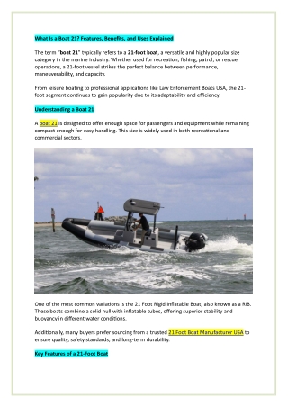 What Is a Boat 21? Features, Benefits, and Uses Explained