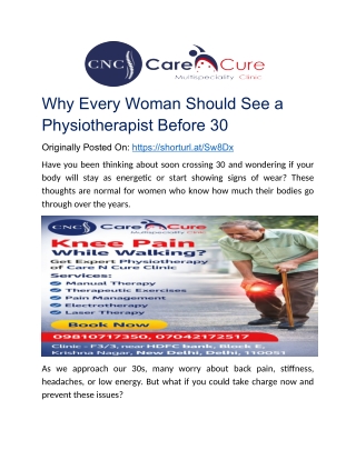 Why Every Woman Should See a Physiotherapist Before 30