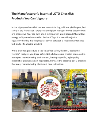 The Manufacturer’s Essential LOTO Checklist_ Products You Can’t Ignore