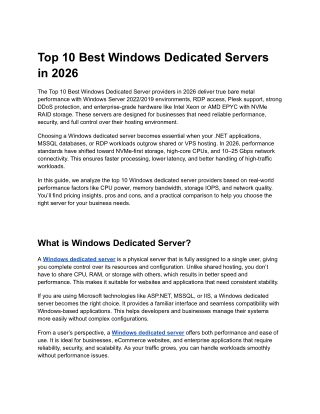 Top 10 Best Windows Dedicated Servers in 2026