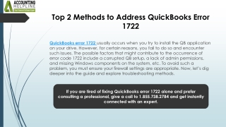 Learn How to Eliminate QuickBooks Error 1722 Permanently