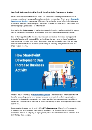How Small Businesses in the USA Benefit from SharePoint Development Services