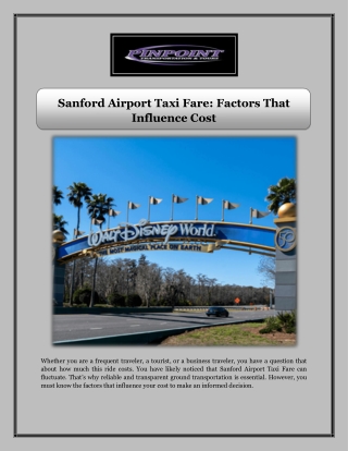 Sanford Airport Taxi Fare: Factors That Influence Cost