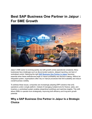 Best SAP Business One Partner in Jaipur _ For SME Growth