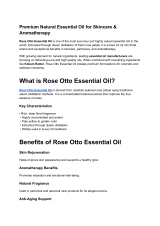 Premium Natural Essential Oil for Skincare & Aromatherapy