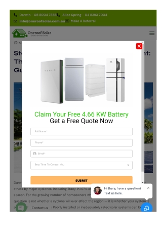 Storm-Proofing Your Solar Investment - The Darwin Cyclone Preparation Guide 2026