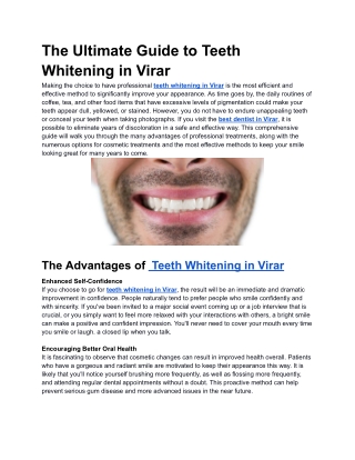 The Ultimate Guide to Teeth Whitening in Virar