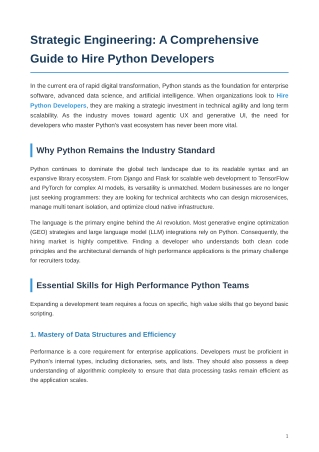 Hire Python Developers | Expert Engineering Teams 2026