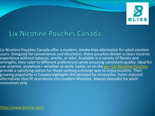 Lix Nicotine Pouches Canada