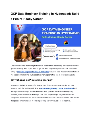 GCP Data Engineer Training in Hyderabad_ Build a Future-Ready Career