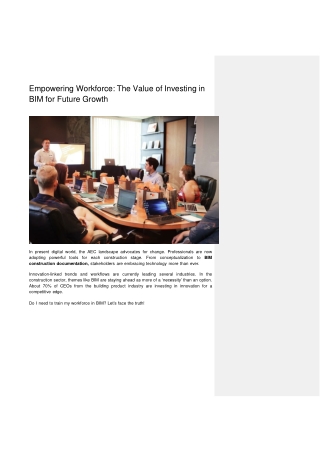 Empowering Workforce: The Value of Investing in BIM for Future Growth