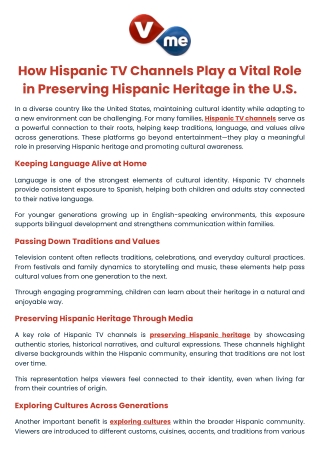 How Hispanic TV Channels Play a Vital Role in Preserving Hispanic Heritage in the U.S.