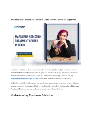 _ Best Marijuana Treatment Center in Delhi_ How to Choose the Right One
