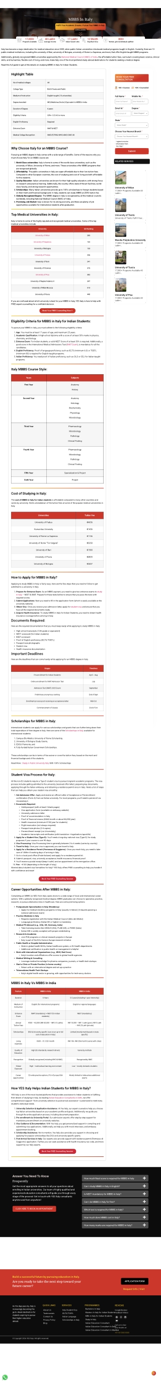 MBBS in Italy Guide for Students