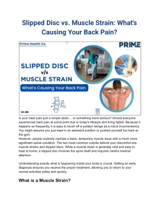 Slipped Disc vs Muscle Strain: What’s Causing Your Back Pain