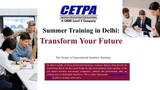 Summer Training in Delhi Transform Your Future