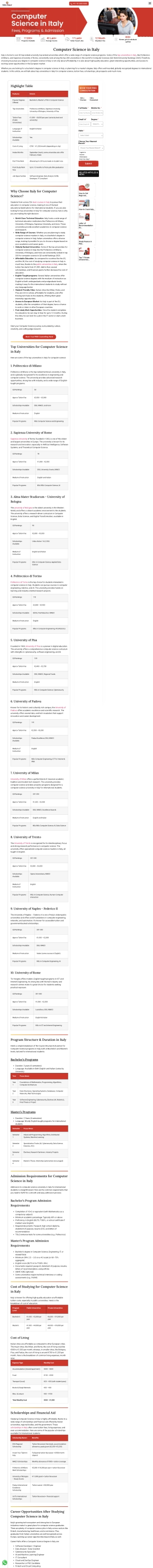 Computer Science in Italy for International students