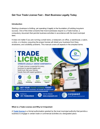 Get Your Trade License Fast – Start Business Legally Today