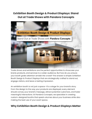 Exhibition Booth Design & Product Displays: Stand Out at Trade Shows with Pandor