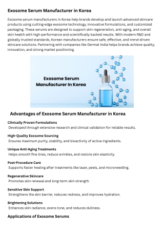Exosome Serum Manufacturer in Korea