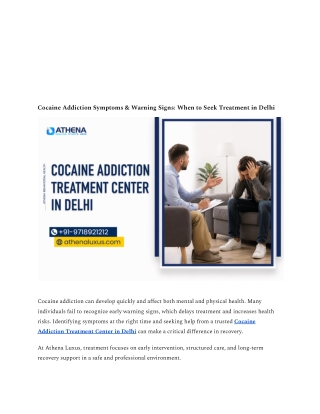 Cocaine Addiction Symptoms & Warning Signs_ When to Seek Treatment in Delhi