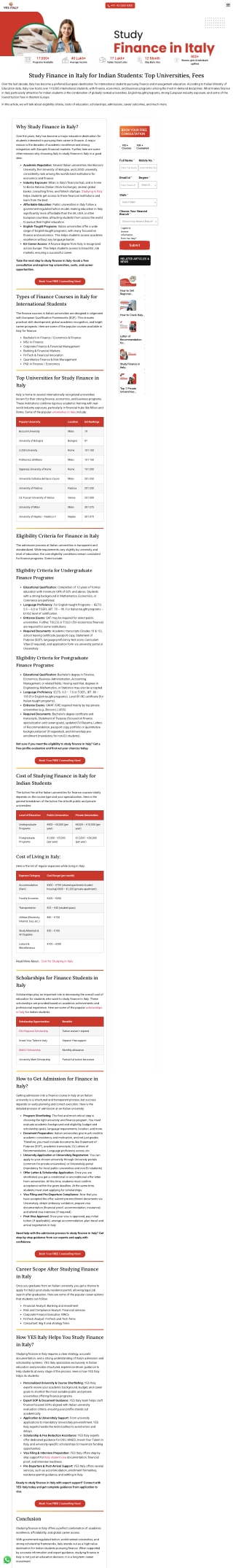 Study Finance in Italy PDF