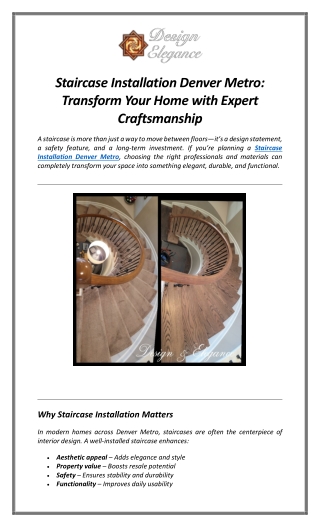 Staircase Installation Denver Metro Transform Your Home with Expert Craftsmanship