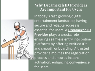 Why Dreamexch ID Providers Are Important for Users