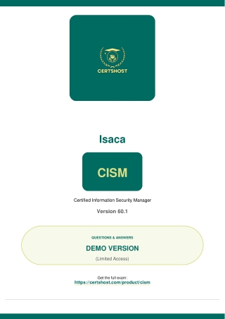 CISM Exam Questions Answers Dumps PDF Practice Test