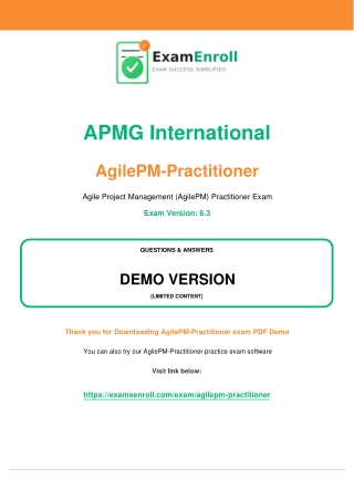 AgilePM Practitioner Practice Questions PDF Guide