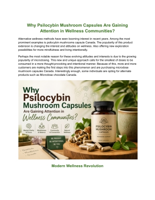 Why Psilocybin Mushroom Capsules Are Gaining Attention in Wellness Communities