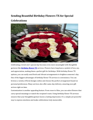 Sending Beautiful Birthday Flowers TX for Special Celebrations