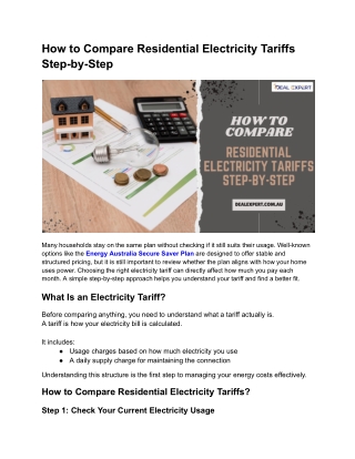 How to Compare Residential Electricity Tariffs Step-by-Step