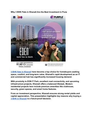 Why 3 BHK Flats in Kharadi Are the Best Investment in Pune