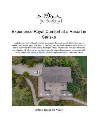 Experience Royal Comfort at a Resort in Sariska