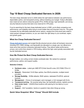 Top 10 Best Cheap Dedicated Servers in 2026 (2)