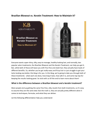 Brazilian Blowout vs. Keratin Treatment: How to Maintain it?
