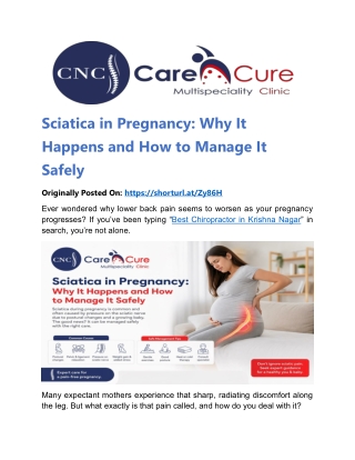 Sciatica in Pregnancy: Why It Happens and How to Manage It Safely