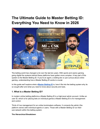 The Ultimate Guide to Master Betting ID- Everything You Need to Know in 2026