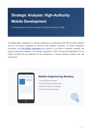 Hire Mobile Developers: 2026 Guide to Scaling Tech Teams