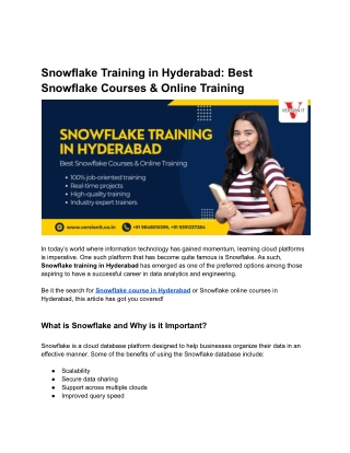 Snowflake Training in Hyderabad_ Best Snowflake Courses & Online Training