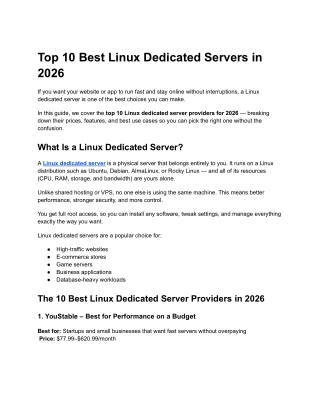 Top 10 Best Linux Dedicated Servers