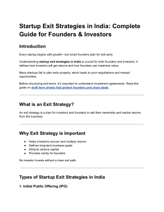 Startup Exit Strategies in India Complete Guide for Founders & Investors