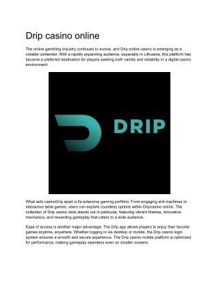 Drip casino online