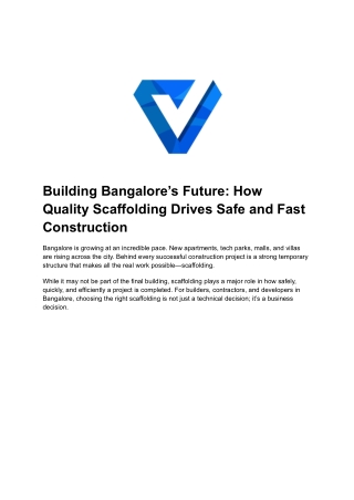 Building Bangalore’s Future_ How Quality Scaffolding Drives Safe and Fast Construction
