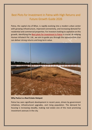 Best Plots for Investment in Patna with High Returns and  Future Growth Guide 20